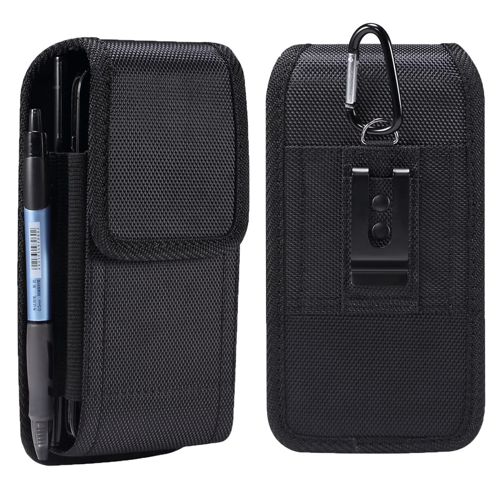 Dual Vertical Belt Clip Holster 2 Cell Phone Pouch Case Holder for iPhone 15 Pro Max, Samsung Galaxy A15 A35 A55 A54 A14 A13 A53, S20 S21 S22 S23 S24