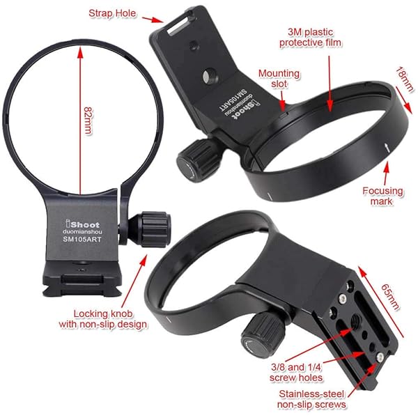 duomianshou Tripod Mount Ring for Sigma 100-400mm & 105mm Lenses - Arca-Swiss Fit Support Bracket - View 5 of 11