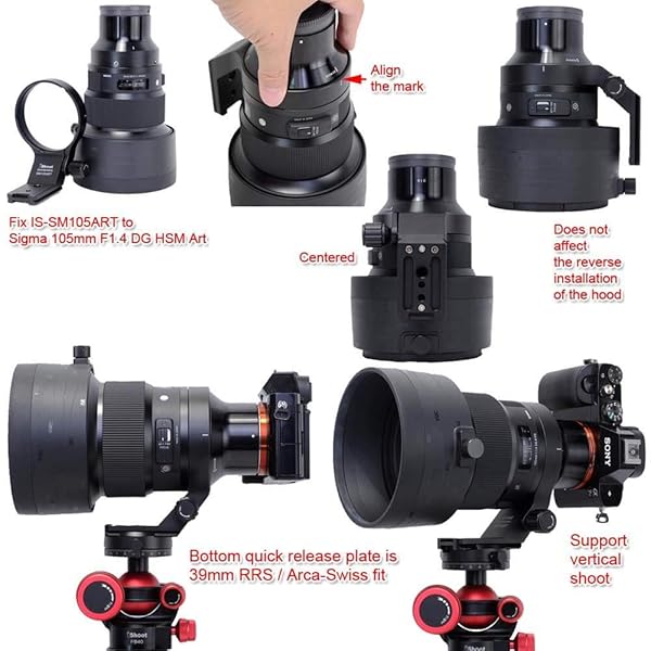 duomianshou Tripod Mount Ring for Sigma 100-400mm & 105mm Lenses - Arca-Swiss Fit Support Bracket - View 8 of 11