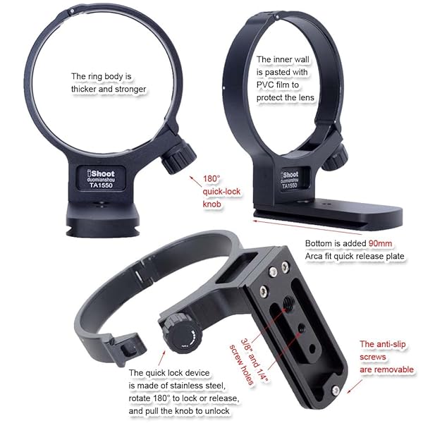 duomianshou Metal Tripod Mount Ring for Tamron 150-500mm Lens - Arca-Swiss Quick Release Support Collar - View 5 of 8