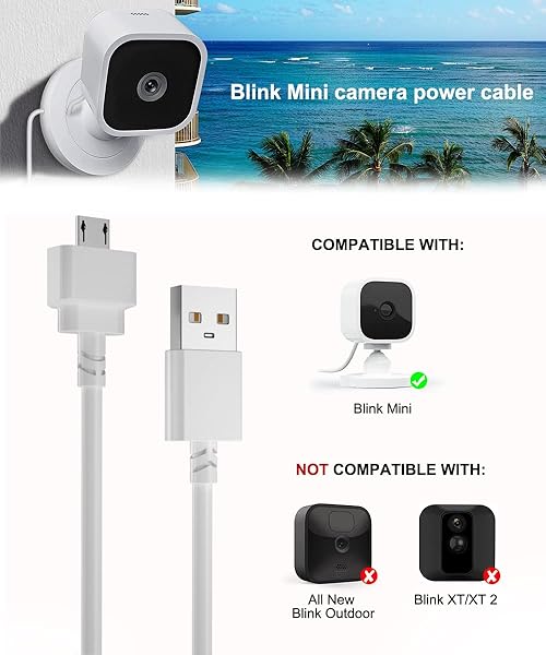 Itramax 30FT Itramax Blink Mini Charger Cable & Wall Adapter - Waterproof Power Supply for Blink Security Cameras - View 9 of 9