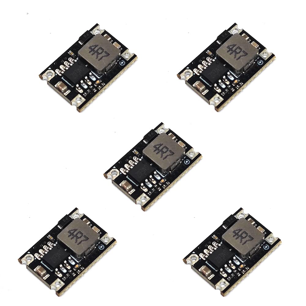 3.3V Regulator 5pcs Mini Reducer DC 5-30V 5V 12V 24V Buck to 3.3V Buck Converter Board 1.8A Output Mini360 Small Size Power Module(Black 3.3V)