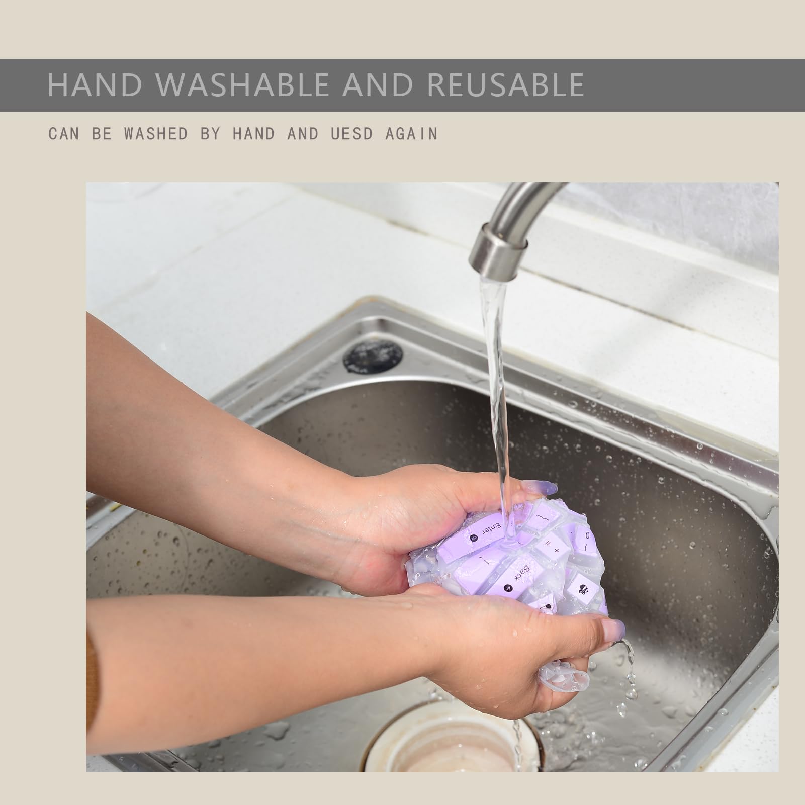 Softamm Logitech K350 MK550 MK570 Keyboard Cover Waterproof Silicone Protector Gradient Purple - View 3 of 6