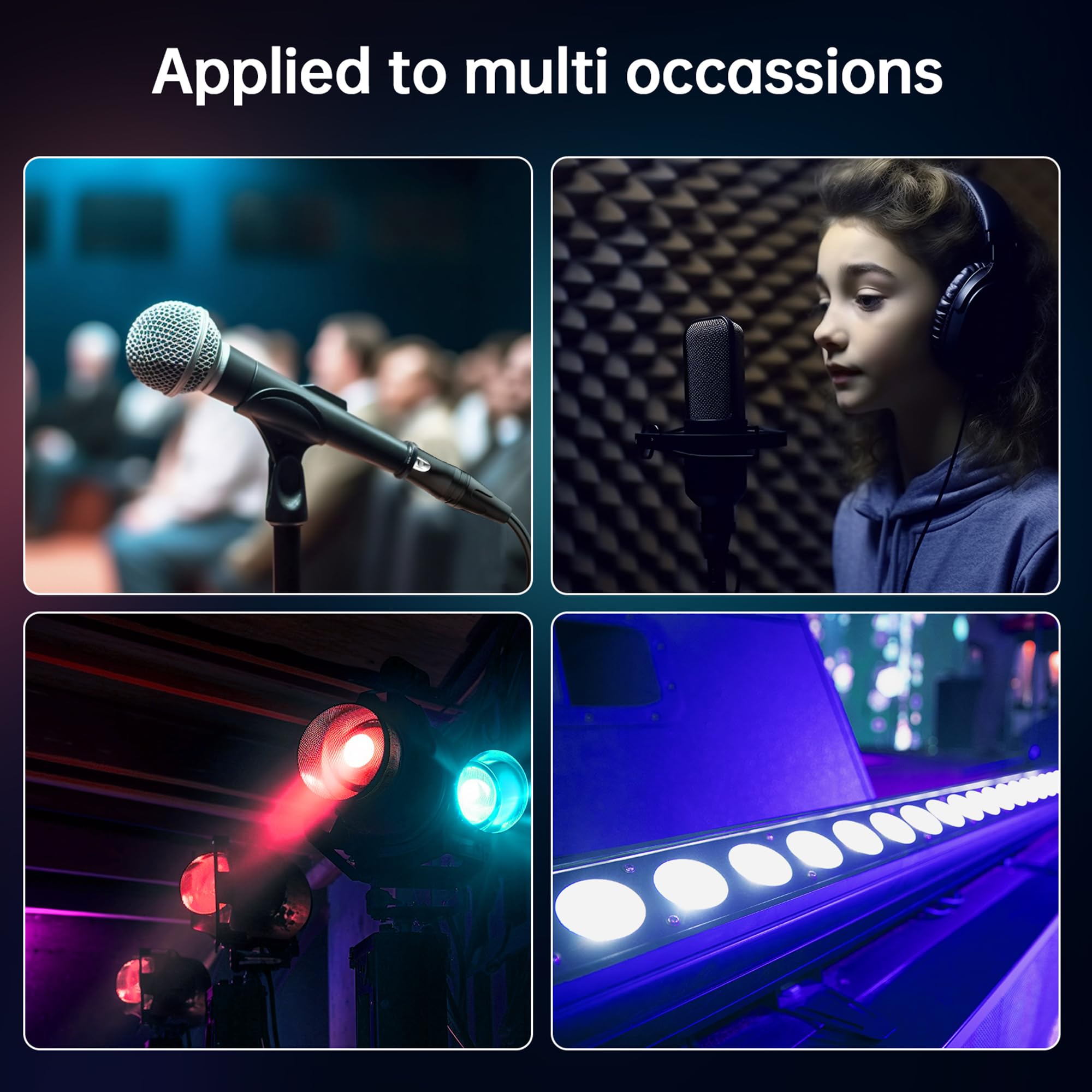 LanSenSu XLR 3 Pin to 5 Pin Female Audio Cable, for Microphone DMX Stage Light Turnaround (2Pack) - View 7 of 8