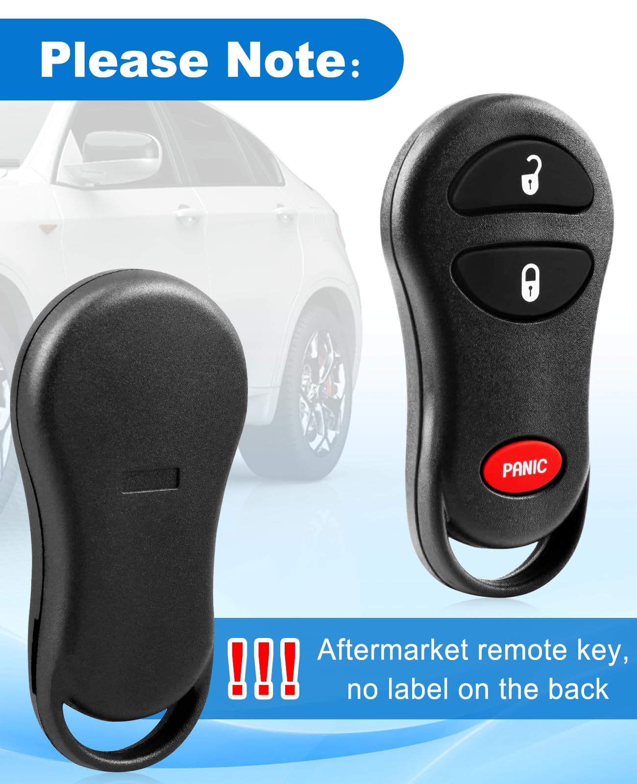 Key Fob for Dodge: Car Key for 1999-2003 Chrysler Town and Country, 2002-2005 Dodge Ram Truck 1500 2500, 1999-2003 Dodge Caravan, 2001-2003 Dodge - View 6 of 8