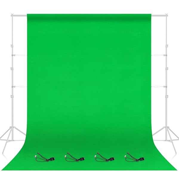 EMART EMART 8x10 Ft Green Screen Backdrop for YouTube & Zoom - Photography Chromakey Fabric Kit with Clips - View 3 of 9