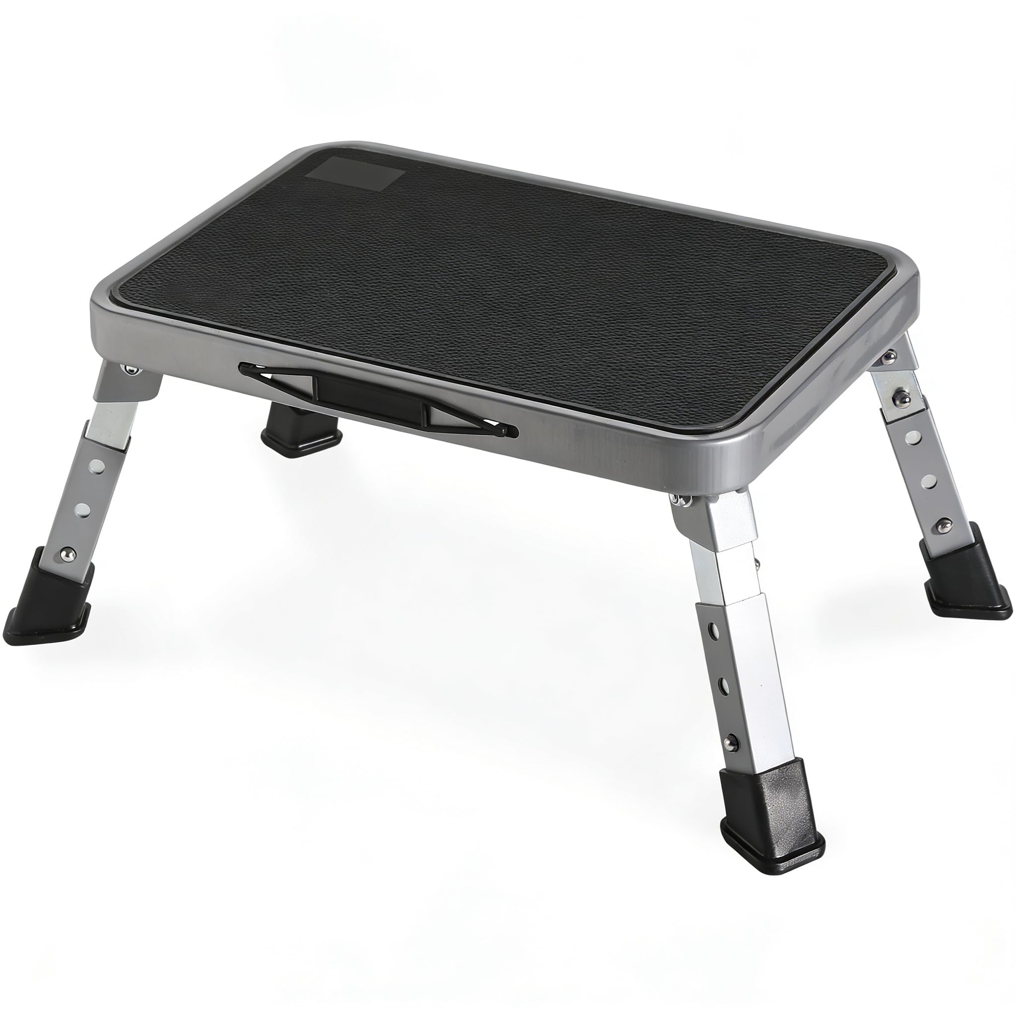 Double Elite 3 Levels Adjustable Folding Step Stools for Adults, Sturdy Metal RV Step, Safer Foldable Small Kitchen Stepping Stool for Kids Seniors