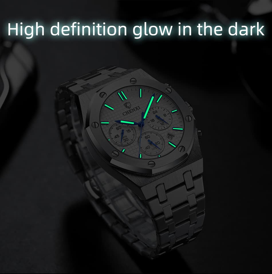 Gosasa Luxury Men's Gold Chronograph Business Quartz Watch Waterproof Stainless Steel Strap Luminous Fashion Wristwatch - View 7 of 8