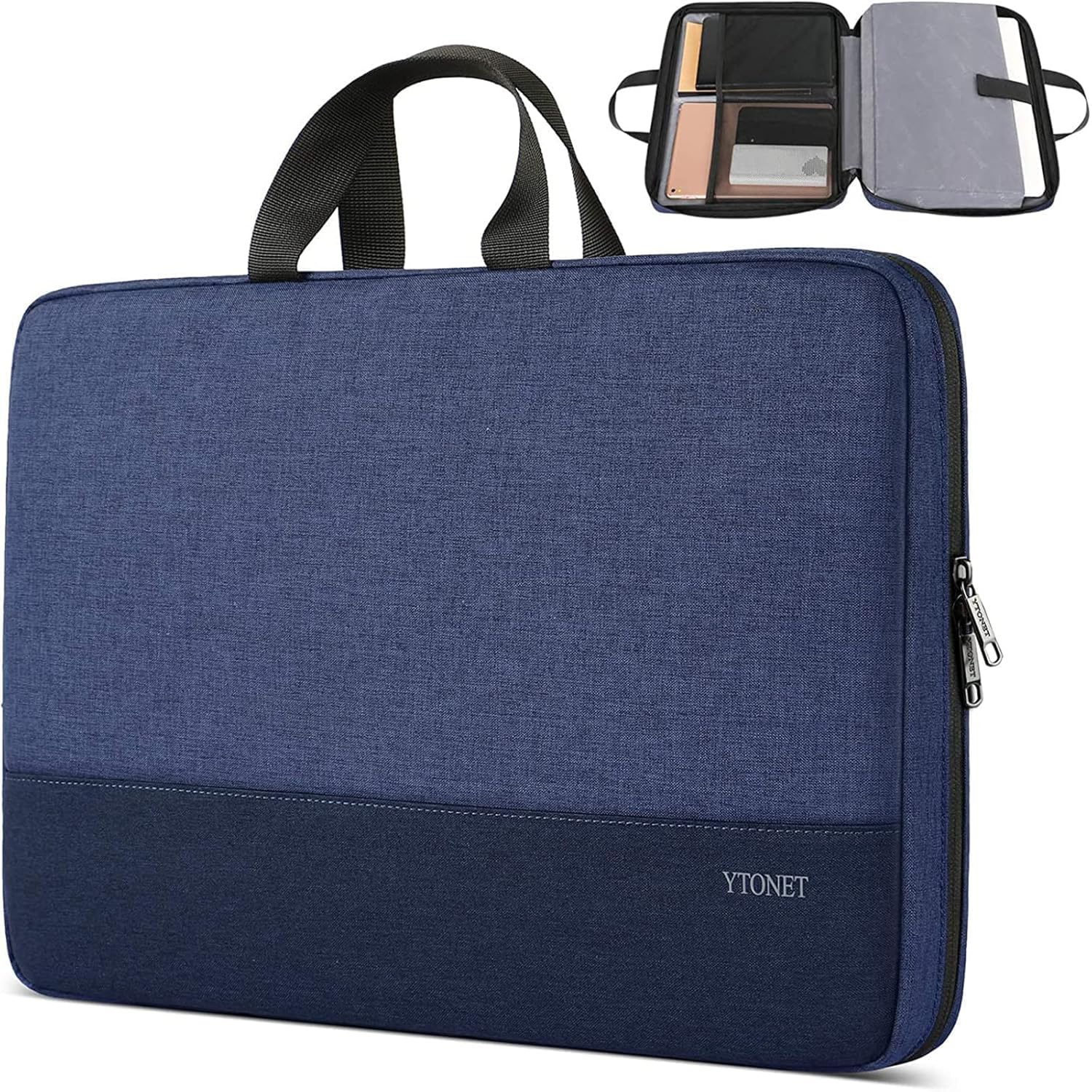 Ytonet Ytonet 17 Inch Water Resistant Laptop Sleeve Case with Handle Compatible with MacBook HP Dell Lenovo Surface Gifts for Men Women Mom Dark Blue
