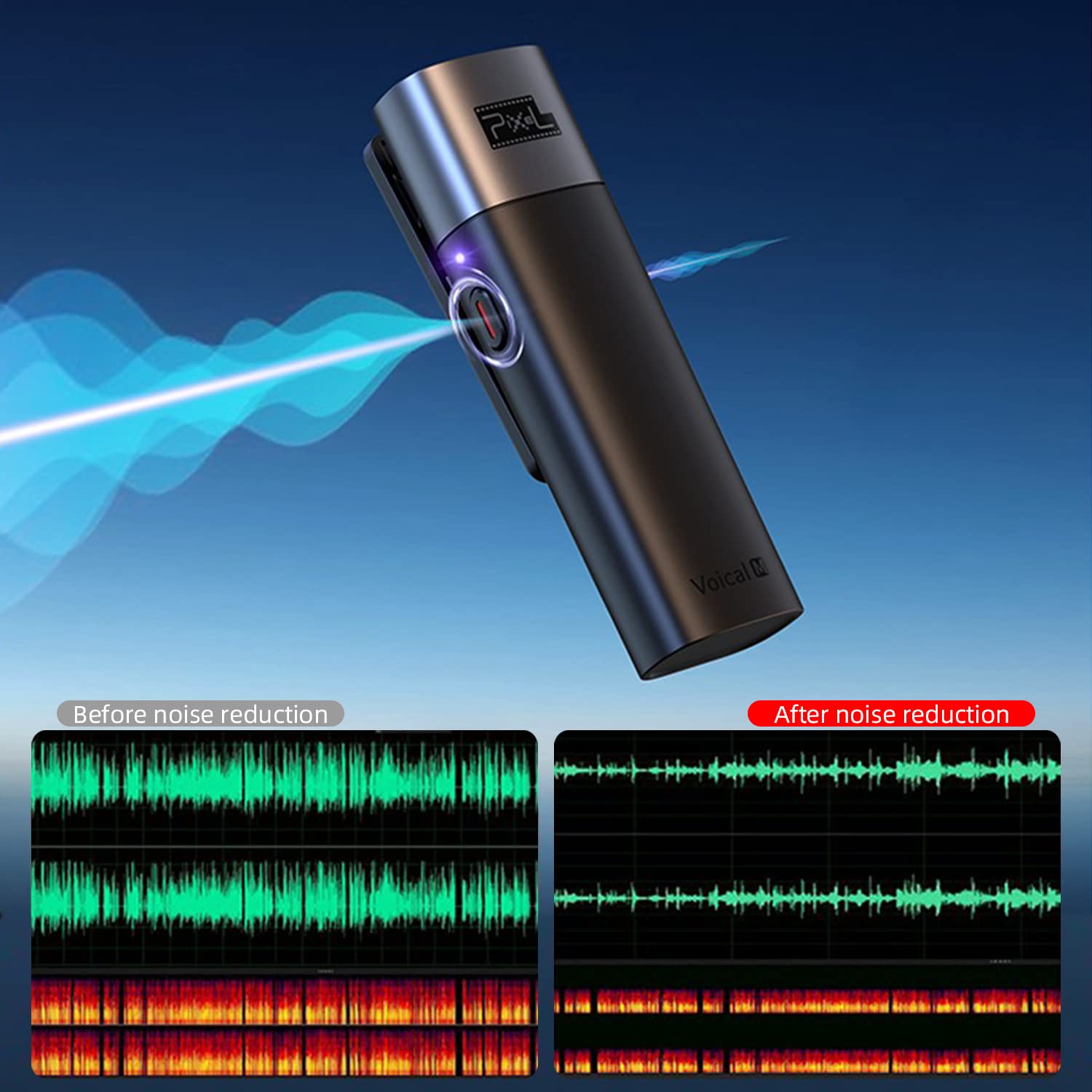 PIXEL Professional Wireless Lavalier Microphone for Type-C Phones, Wireless Lavalier Lapel Microphone System Clip-on Mic with 1 Receiver and 2 - View 2 of 9