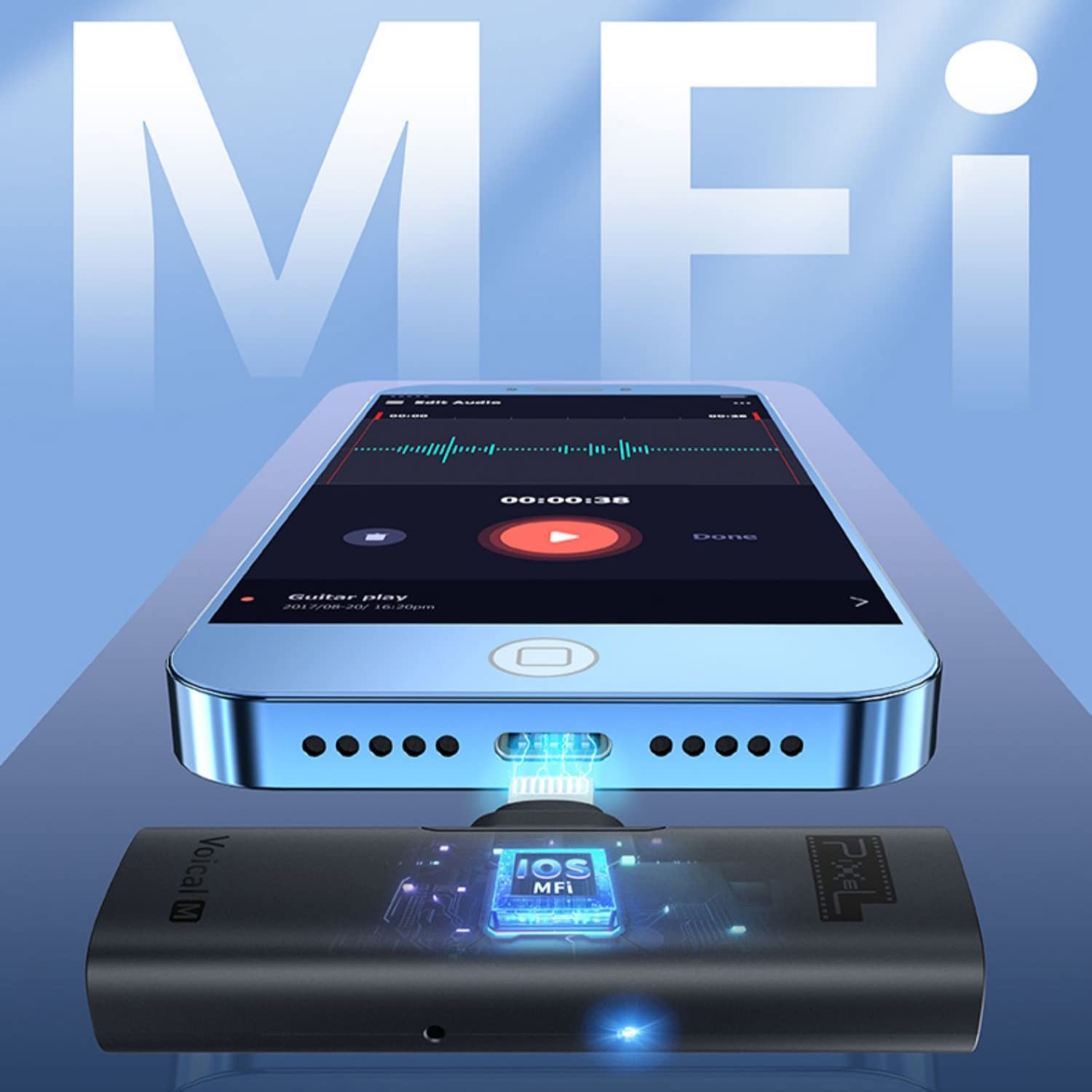 PIXEL Wireless Lavalier Microphone for iPhone iPad, MFi (Made for iOS) Certified Wireless Clip-on Mic Wireless Microphone System with 1 Receiver and - View 2 of 9