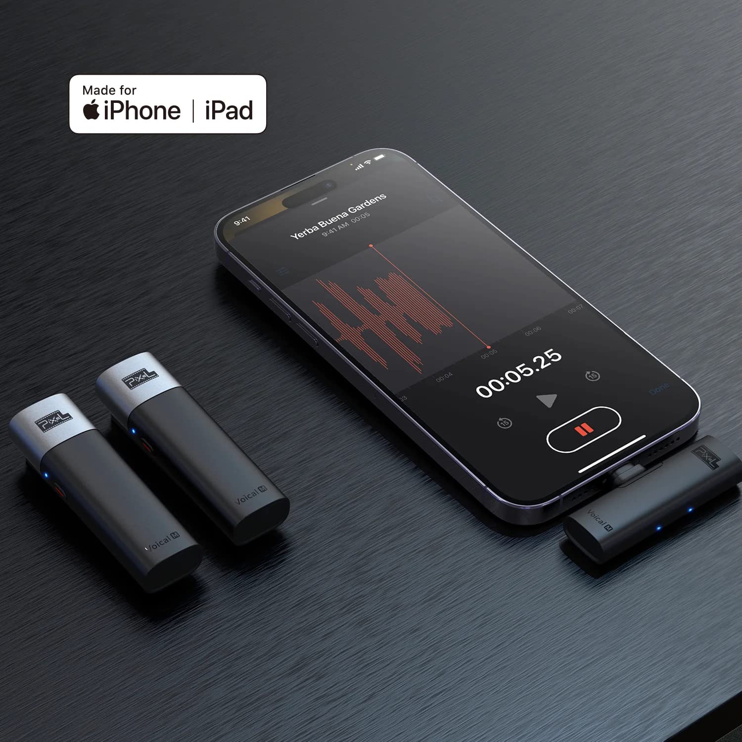 PIXEL Wireless Lavalier Microphone for iPhone iPad, MFi (Made for iOS) Certified Wireless Clip-on Mic Wireless Microphone System with 1 Receiver and - View 7 of 9