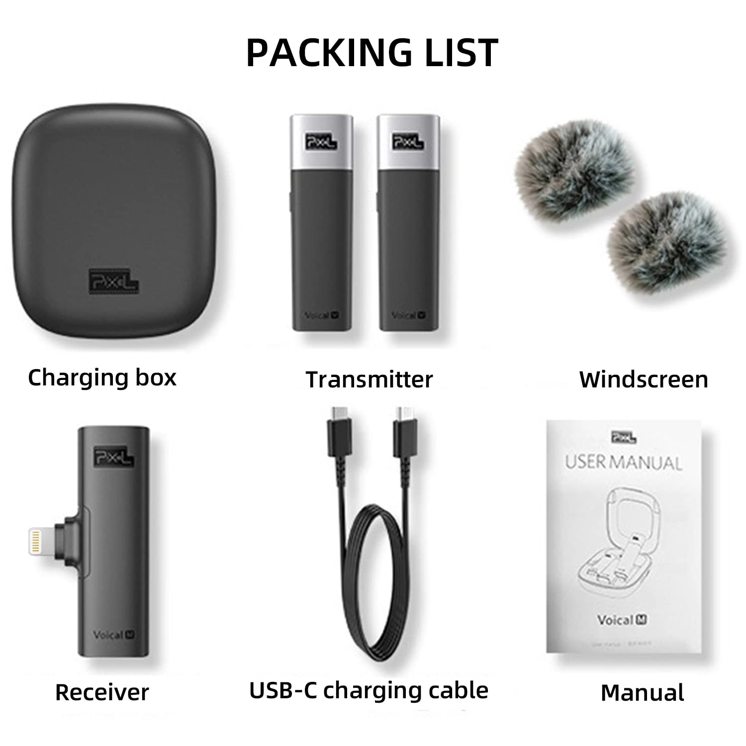 PIXEL Wireless Lavalier Microphone for iPhone iPad, MFi (Made for iOS) Certified Wireless Clip-on Mic Wireless Microphone System with 1 Receiver and - View 9 of 9