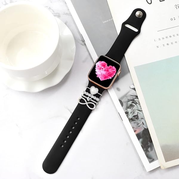REALSIGN Decorative Apple Watch Band Charms & Loops - Metal Diamond Accessories for Series 1-8, SE, Ultra (No Band Included) - View 5 of 8