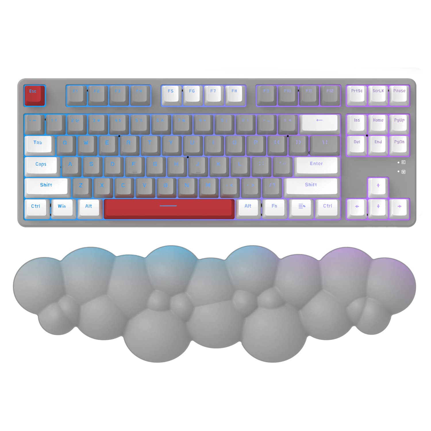 Keyboard Cloud Wrist Rest,PU High Density Memory Foam with Non-Slip Base for Typing Pain Relief,Ergonomic Keyboard Pad with Wrist Support for Home