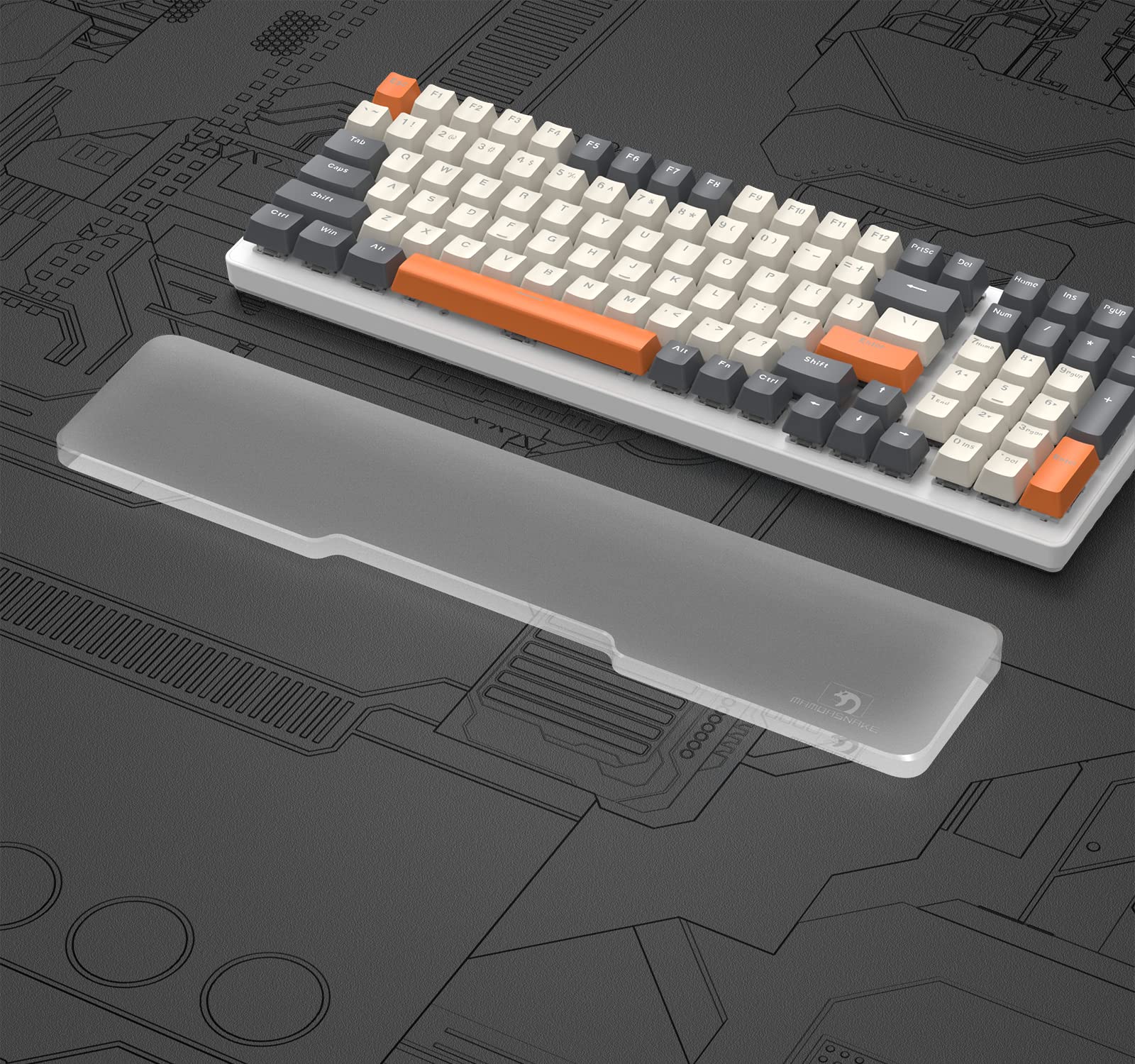 SELORSS Acrylic Keyboard Wrist Rest 98-Key Mechanical Keyboards Ergonomic Palm Rest for Computer Keyboard,Anti-Slip Base,Wrist Pad for Laptop,Office