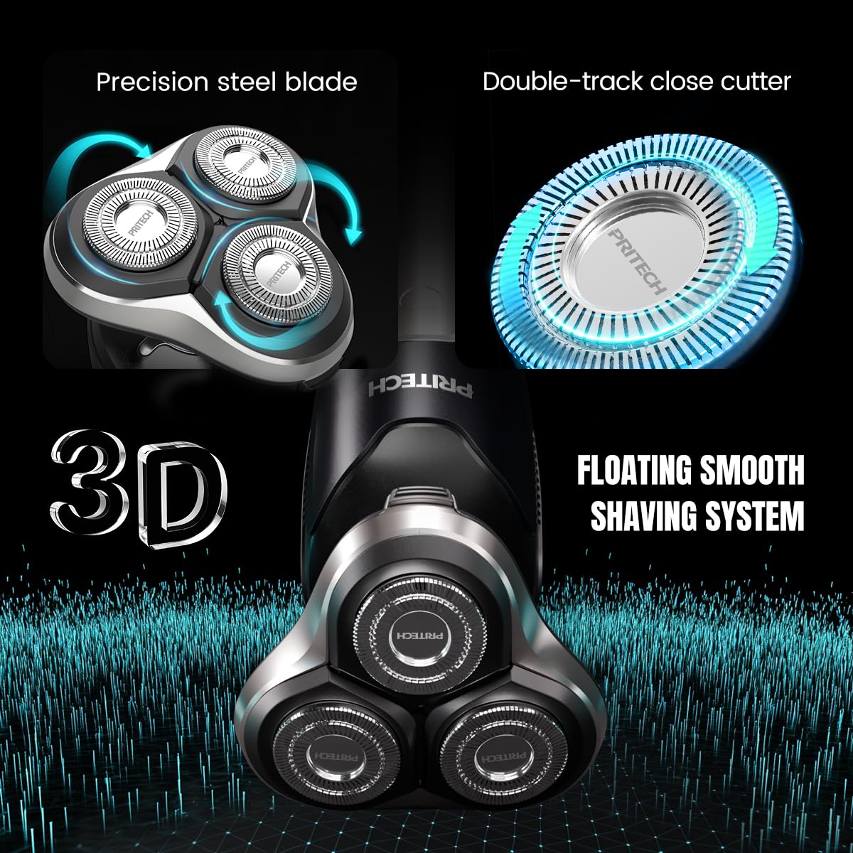 Electric Razor for Men - Rechargeable Electric Shaver for Men, Rechargeable Waterproof Wet Dry Cordless Razor - View 5 of 7