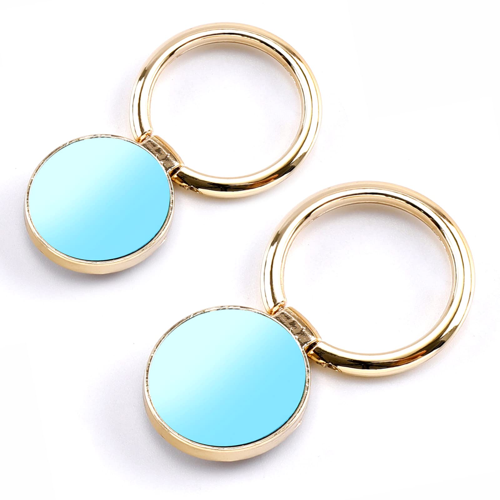 [2 Pack] Round Mirror Design Cell Phone Ring Holder Stand, 360 Degree Rotation and 180 DegreeAdjustable Finger Ring Kickstand with Polished Metal
