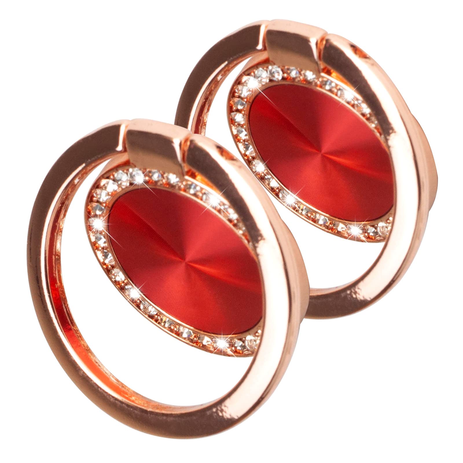 [2 Pack] Concentric Circular Texture Diamond Setting Cell Phone Ring Holder Stand, 360 Degree Rotation and 180 DegreeAdjustable Finger Ring Kickstand