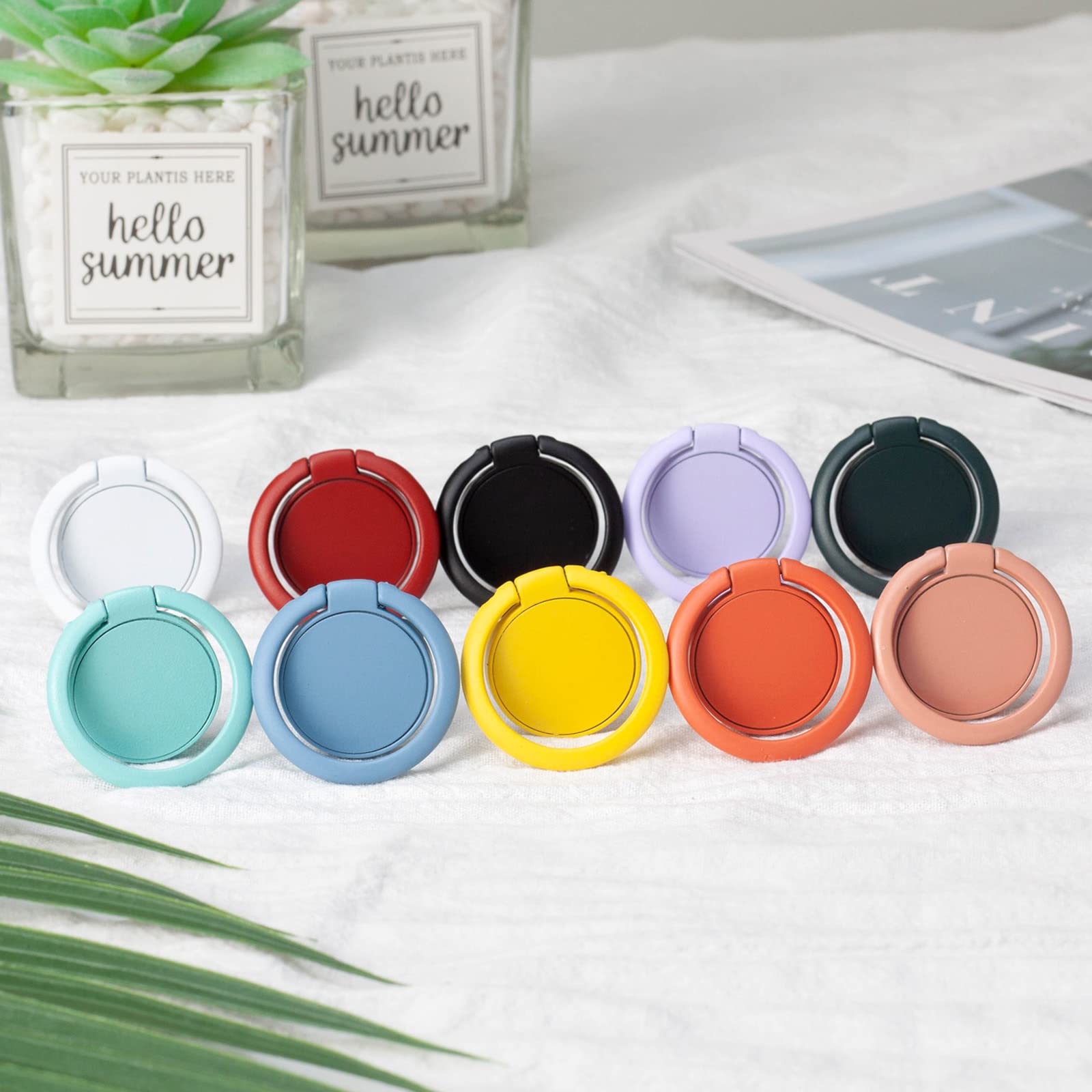 [2 Pack] Matte Finish Round Ultra-thin Cell Phone Ring Holder Stand,360 Degree Rotation and 180 Degree Adjustable Finger Ring Kickstand with Frosted - View 6 of 7