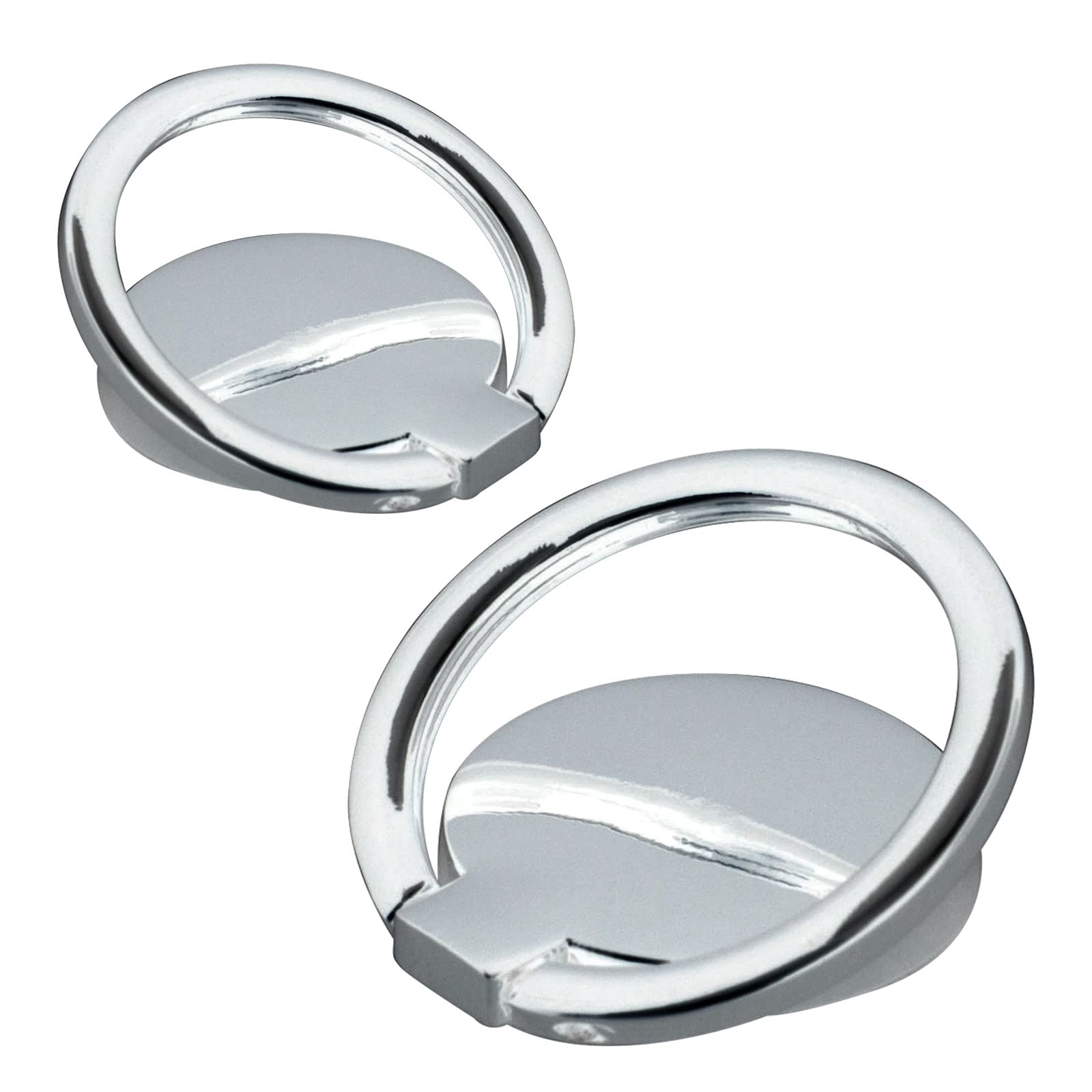 [2 Pack] Round Ultra-thin Cell Phone Ring Holder Stand,360 Degree Rotation and 180 Degree Adjustable Finger Ring Kickstand with Polished Metal Phone