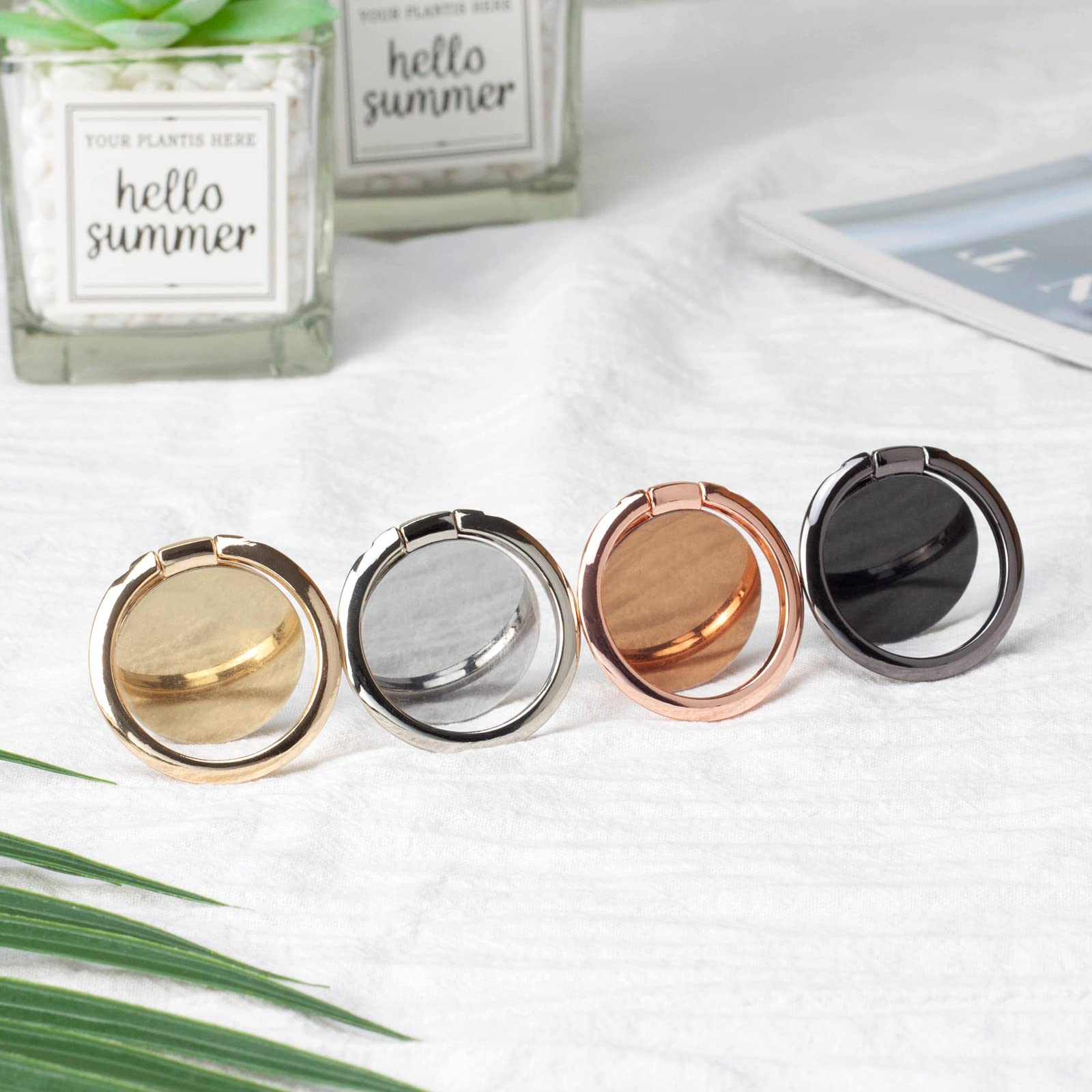 [2 Pack] Small Round Sparkling Cell Phone Ring Holder Stand,360 Degree Rotation and 180 Degree Adjustable Finger Ring Kickstand with Polished Metal - View 7 of 7