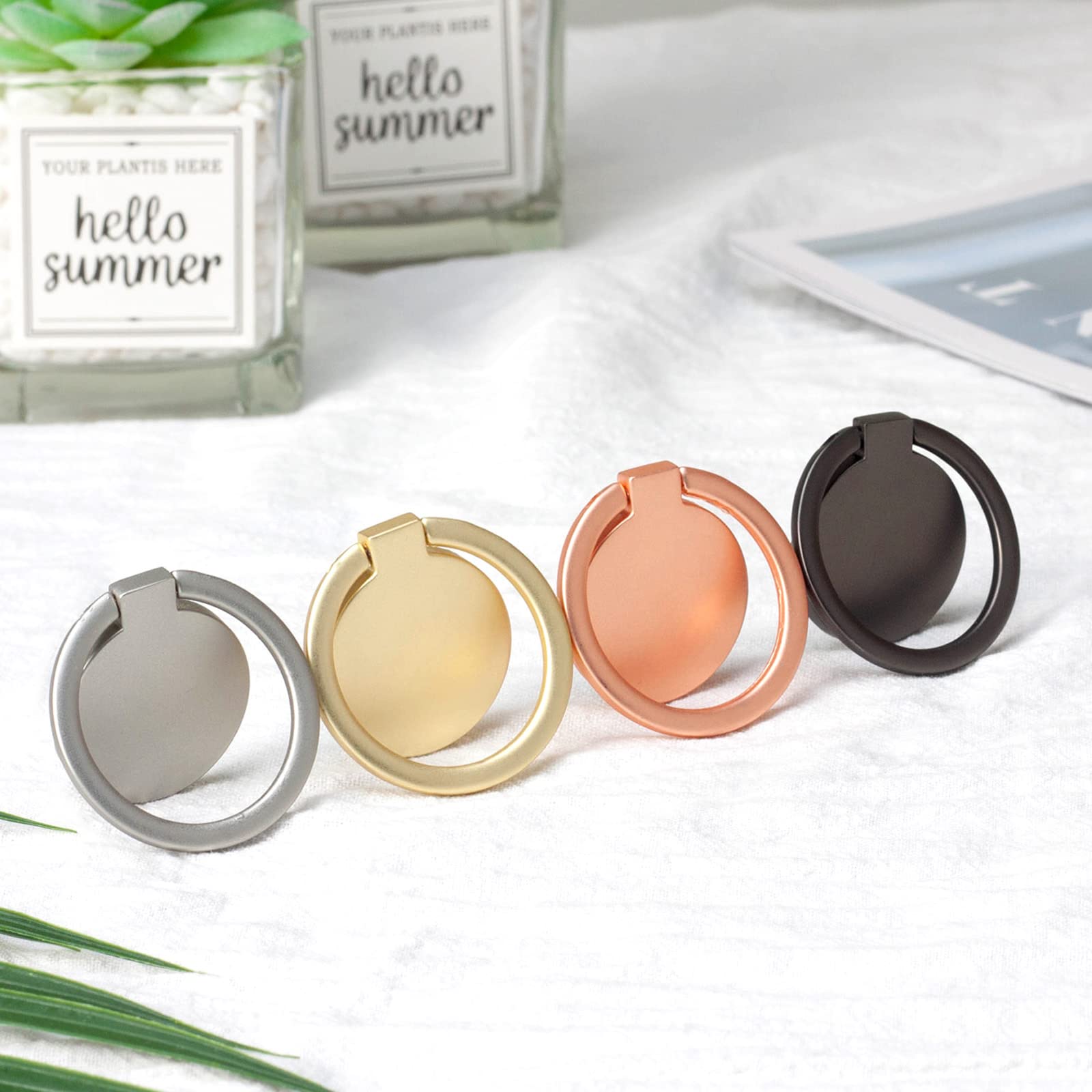 [2 Pack] Small Round Matte Finish Cell Phone Ring Holder Stand,360 Degree Rotation and 180 Degree Adjustable Finger Ring Kickstand with Frosted Metal - View 7 of 7