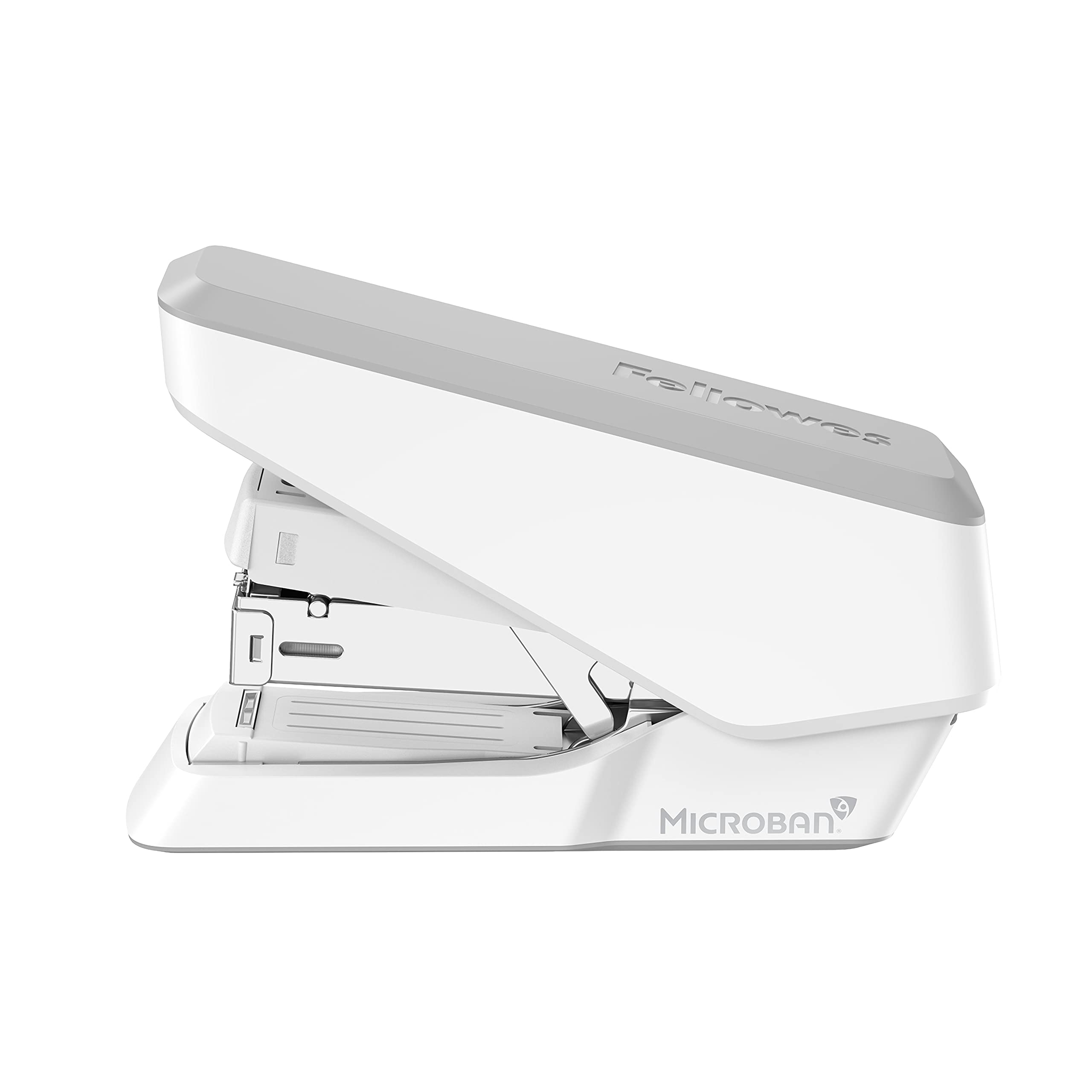 Fellowes LX860 EasyPress Half Strip Stapler - 40 Sheet Capacity, One Touch, White