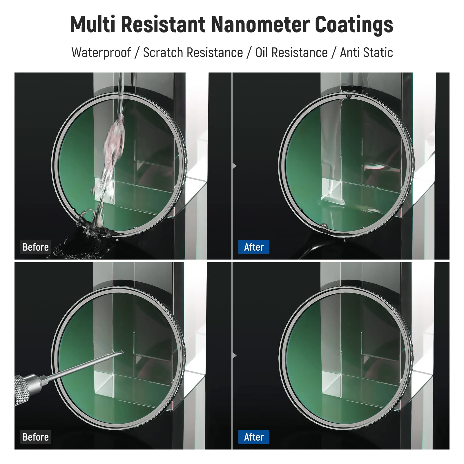 NEEWER NEEWER 77mm CPL UV Lens Filter Kit Circular Polarizer and UV Protection with HD Optical Glass and Ultra Slim Aluminum Frame - View 8 of 9