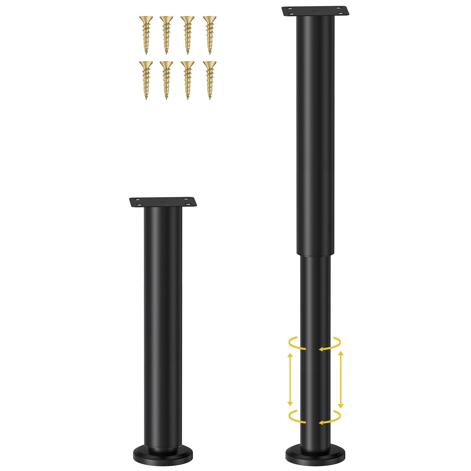 Wlrrcwdttc Wlrrcwdttc 4 Pcs Adjustable Height Bed Support Legs for Bed Frame and Furniture 7.08 to 12.2 Inch Heavy Duty Replacement Legs - View 8 of 9