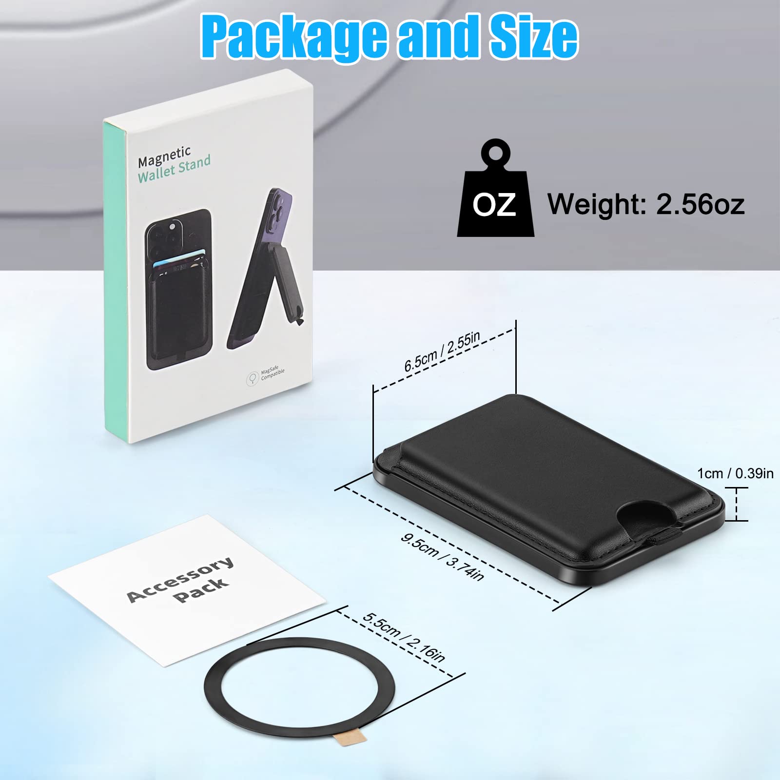 2-in-1 for Magsafe Wallet Stand,Upgraded Magnetic Phone Wallet for Samsung HTC Sony iPhone 16 15 14 13 12 Series,Compatible with Magsafe,3 Card - View 8 of 8