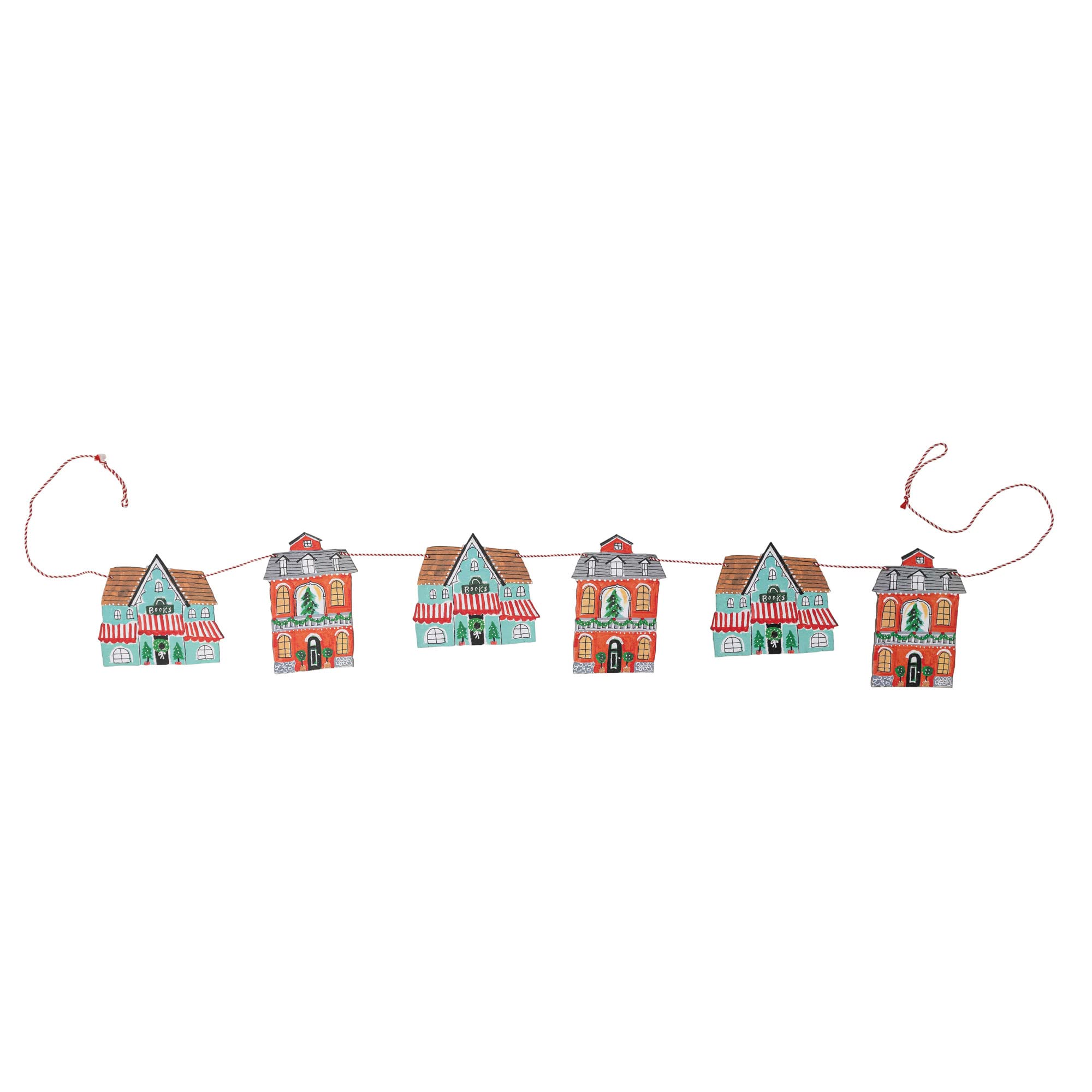 Creative Co-Op Creative Co-Op 72 Inch L Printed Recycled Paper House Multi Color Garland for Festive Decor - View 5 of 5