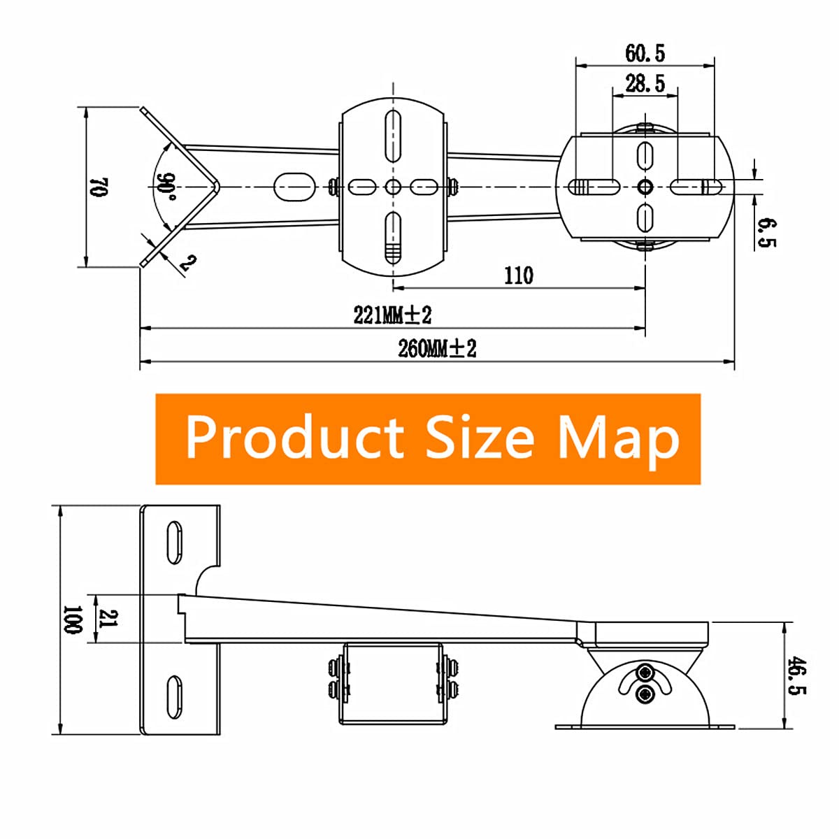 SamIdea SamIdea Duckbill Steel Security Camera Corner Pole Mounting Bracket Universal Wall Holder for CCTV Surveillance Cameras - View 4 of 5