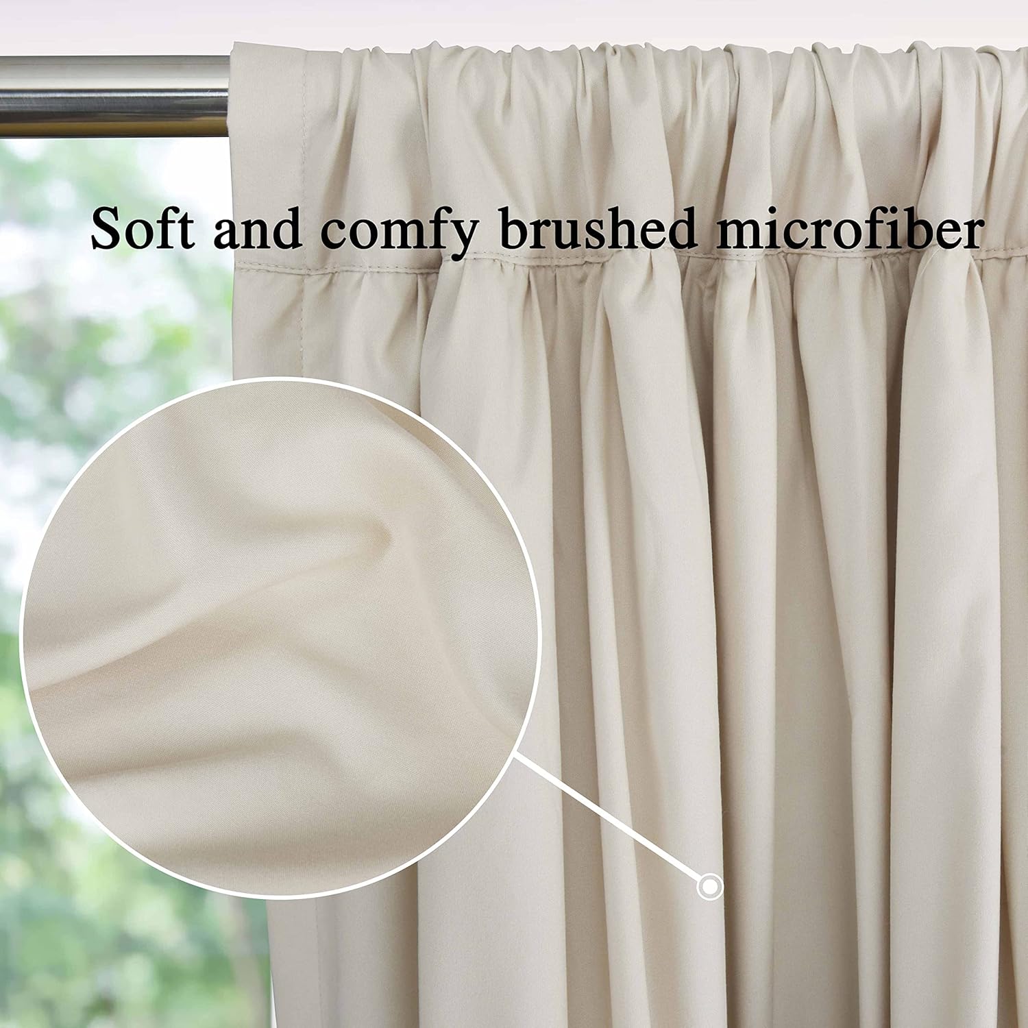 Homechoice Decor Homechoice Decor Thermal Insulated Blackout Curtains 54x84 Boho Ruched Butterfly Flowers Rustic Rod Pocket Drapes Camel Pair - View 3 of 9