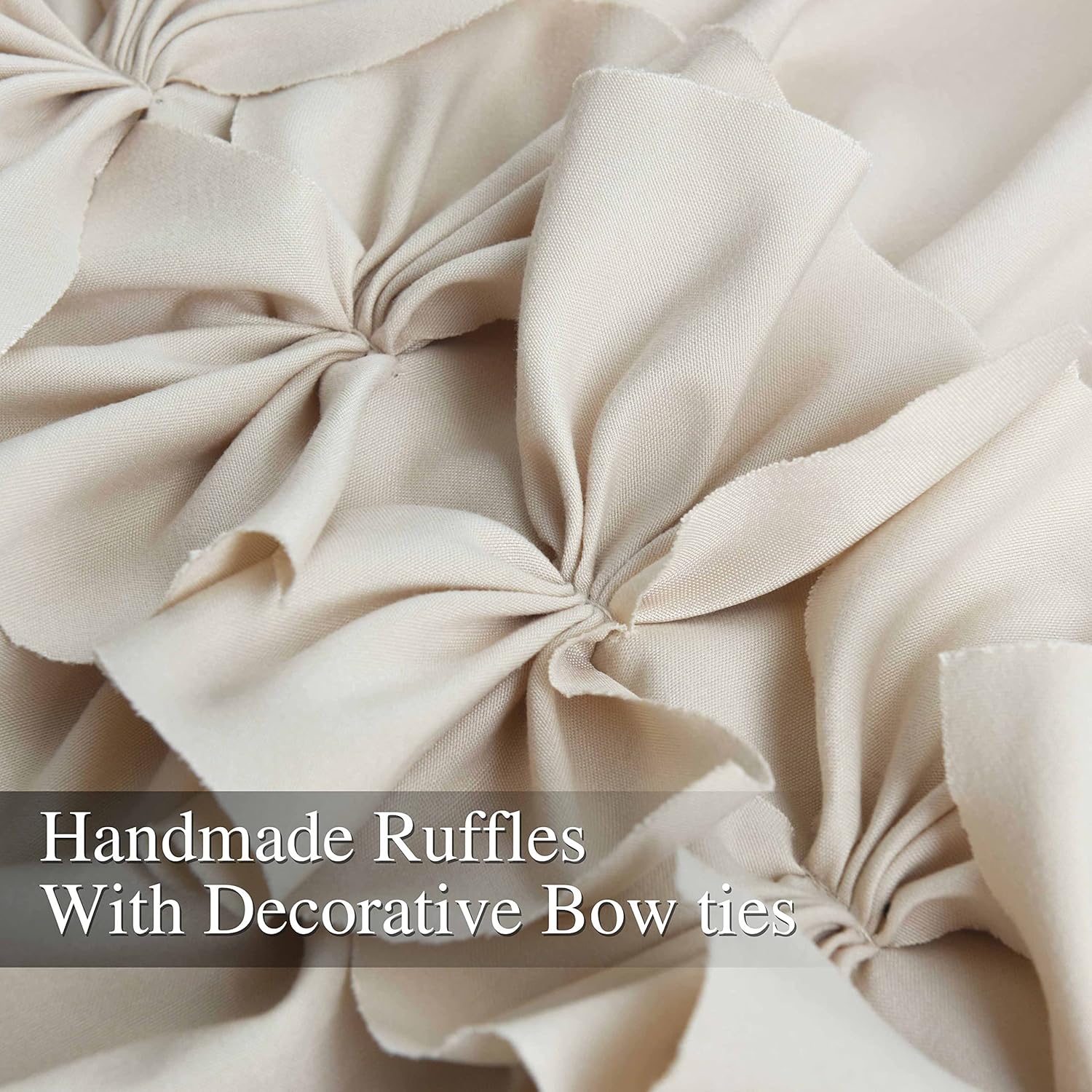 Homechoice Decor Homechoice Decor Thermal Insulated Blackout Curtains 54x84 Boho Ruched Butterfly Flowers Rustic Rod Pocket Drapes Camel Pair - View 4 of 9