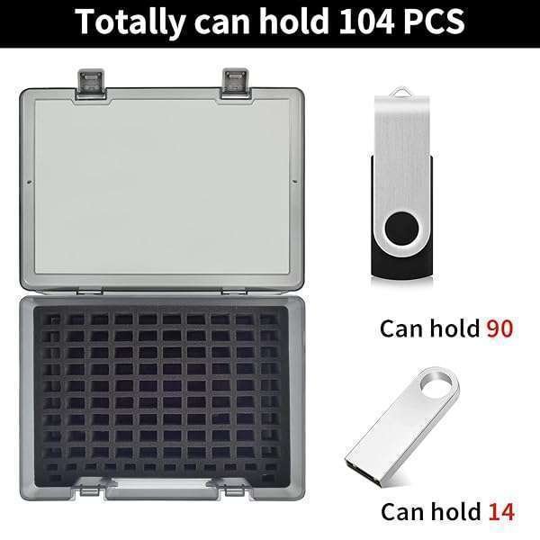 FULLCASE FULLCASE Flash Drive Case USB Memory Stick SD Card Storage Organizer- Holds 104pcs Thumb Drive Electronic Accessories Holder for Sandisk/for Samsung/for Inland/for PNY/for Netac (Gray) - View 5 of 9