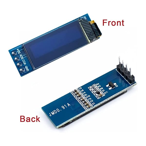 Hosyond Hosyond 5 Pcs 0.91 Inch I2C OLED Display Module for Arduino & Raspberry Pi - Blue Screen, 3.3V-5V Compatible - View 5 of 10