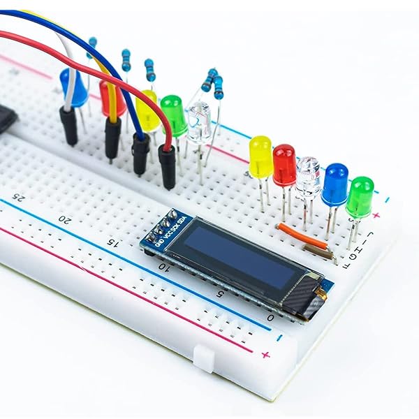 Hosyond Hosyond 5 Pcs 0.91 Inch I2C OLED Display Module for Arduino & Raspberry Pi - Blue Screen, 3.3V-5V Compatible - View 8 of 10