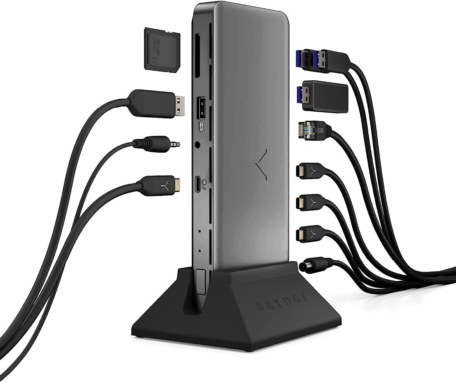 Brydge Stone Pro TB4 Thunderbolt 4 Docking Station 12 Ports 90 Watts Charging Dual 4K Monitors 40GBs Transfer Speed Compatible with Windows macOS