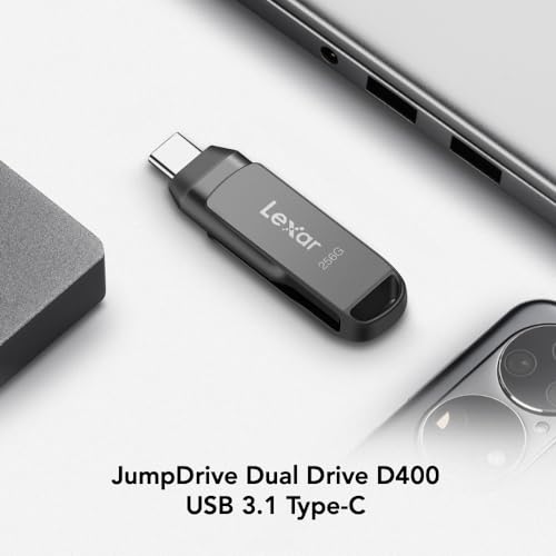 Lexar Lexar 256GB JumpDrive D400: Fast USB 3.2 Type-C & Type-A Flash Drive for iPhone 15 Photo Backup - View 4 of 10
