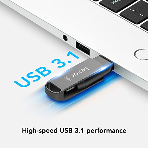 Lexar Lexar 256GB JumpDrive D400: Fast USB 3.2 Type-C & Type-A Flash Drive for iPhone 15 Photo Backup - View 7 of 10