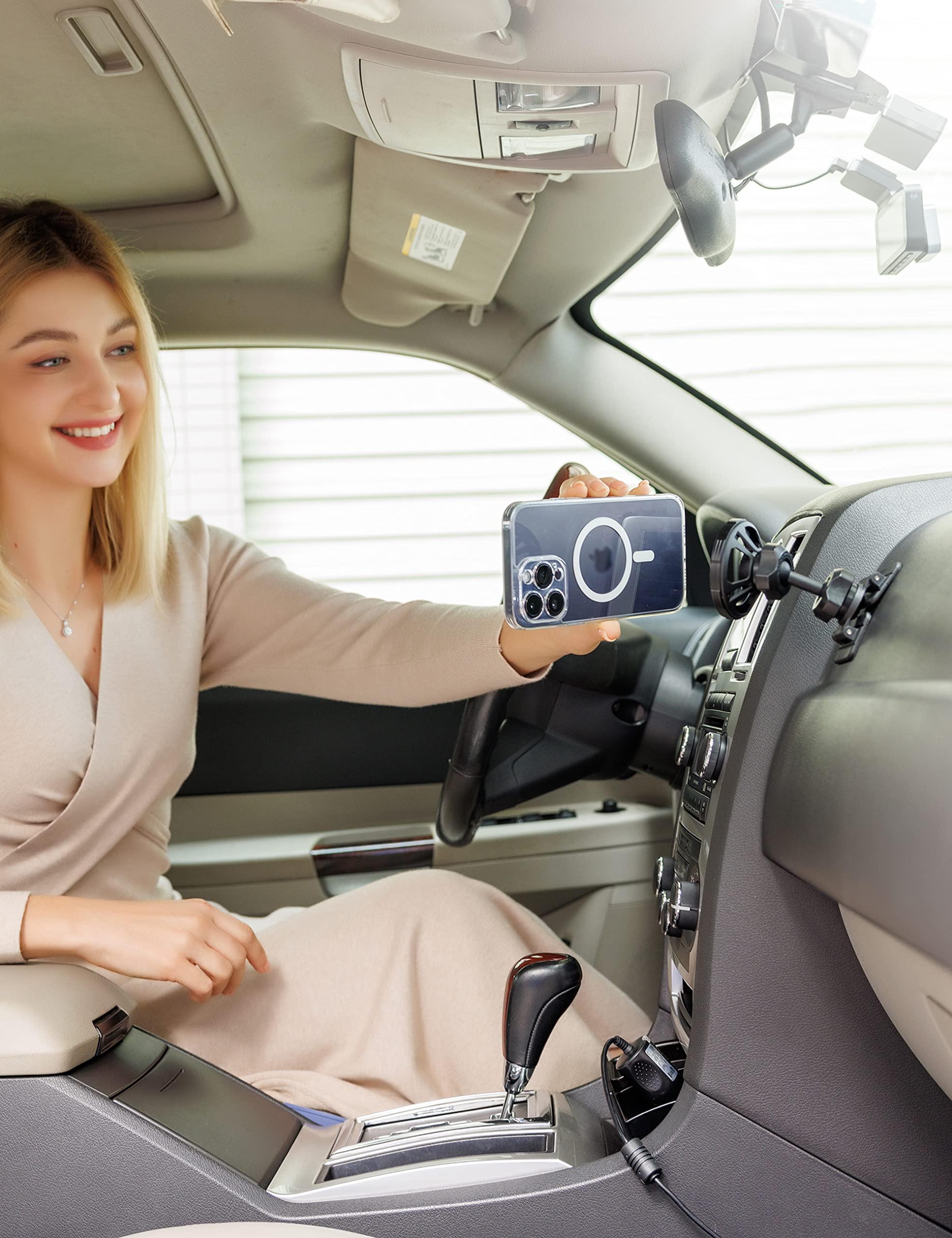 PROfezzion for Metal MagSafe Car Mount, Deluxe Magnetic Phone Holder for Your Car Air Vent or Dashboard Compatible with iPhone 17 16 15 14 13 12 Pro - View 9 of 9