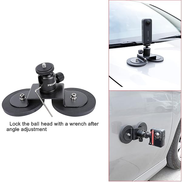 PellKing PellKing Car Mount Kit for Insta360 Camera, 4in1 Suction Cups Magnetic Mount with 114cm Invisible Selfie Stick for Insta360 X4,X3,X2,X,GO 3,ONE RS,R,ONE RS 1-inch 360 Camera - View 4 of 9
