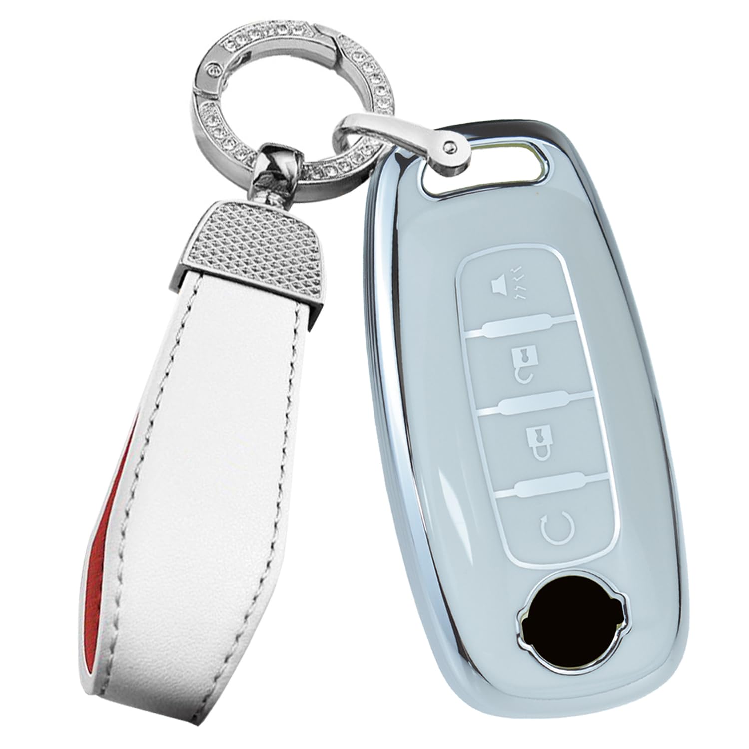 ontto 4-Button Key Fob Glove with Keychain Compatible with Nissan 2023 X-Trial Kicks Rouge Pathfinder Car Key Glove Intelligent Smart Remote Key