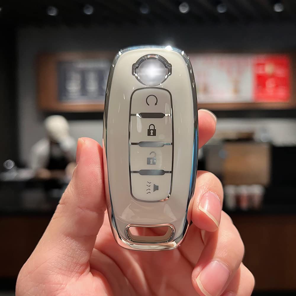 ontto 4-Button Key Fob Protector with Keychain Compatible with Nissan 2023 X-Trial Kicks Rouge Pathfinder Car Key Sleeve Intelligent Smart Remote Key - View 4 of 7