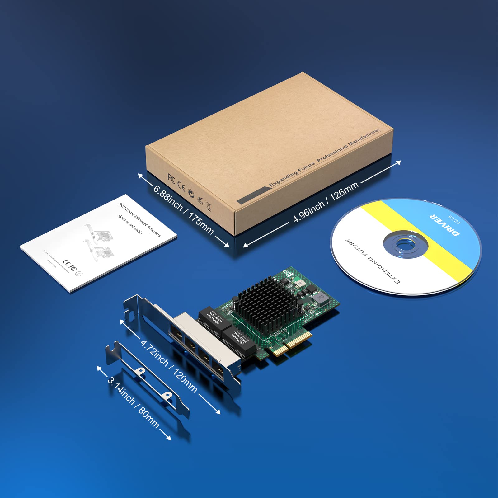 EDUP EDUP Gigabit Quad Port Ethernet Card NetXtreme BCM5719 PCI Express Network Card for Windows Server Linux Ubuntu FreeBSD VMware ESX - View 6 of 9