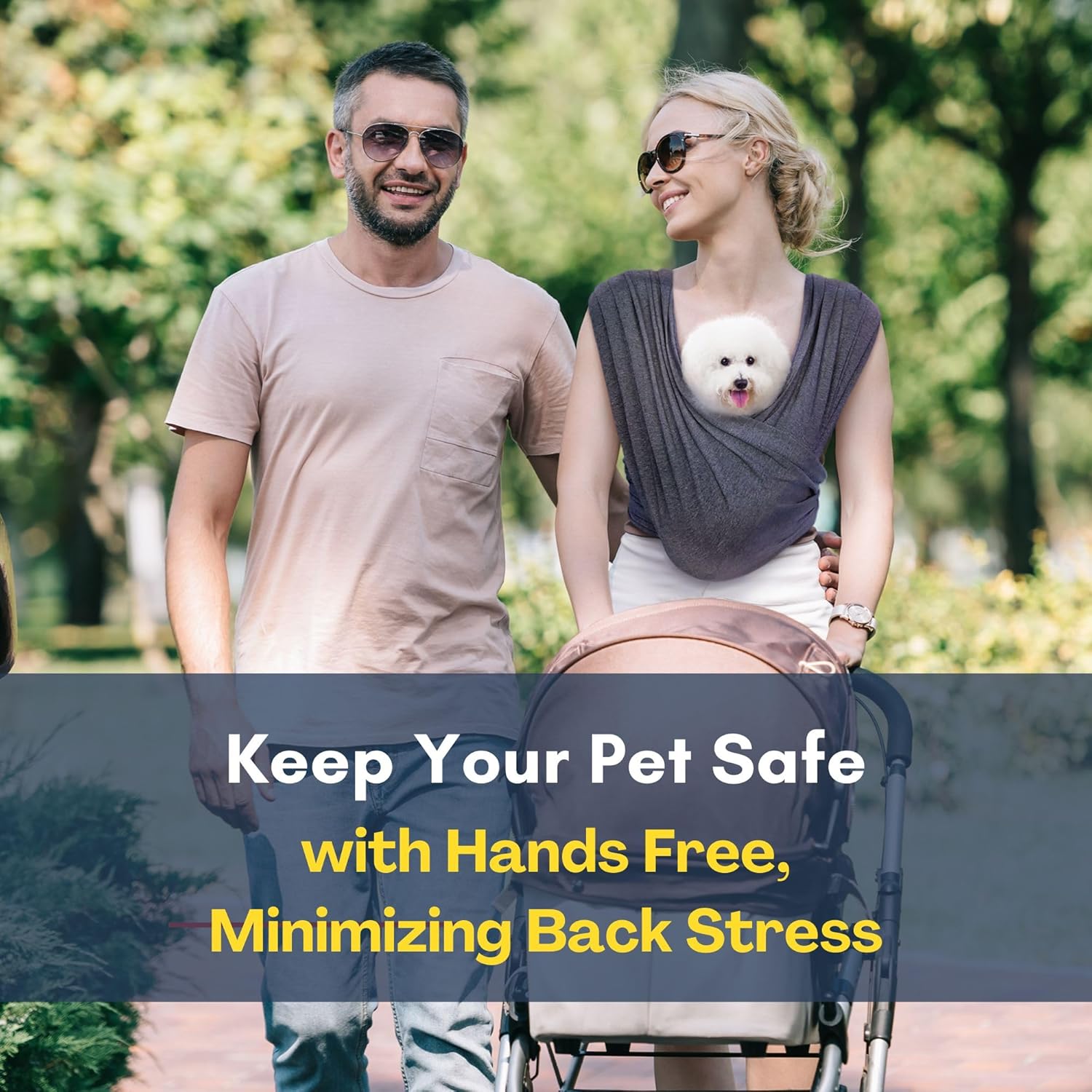 AnccoPlus AnccoPlus Dog Carrier for Small Dogs Front Facing Adjustable Soft Cotton Safe Hands Free Charcoal Black - View 4 of 9