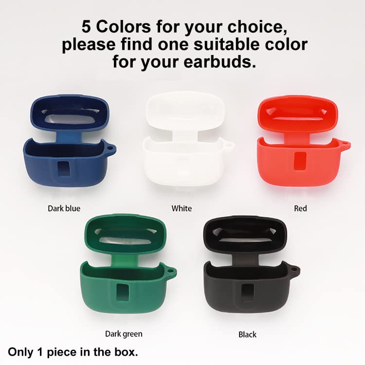 smaate Earbuds Case Compatible with TAGRY X08 Wireless Headphone, Silicon Protective Cover with Keychain, with Window for LED Display, Red - View 3 of 6