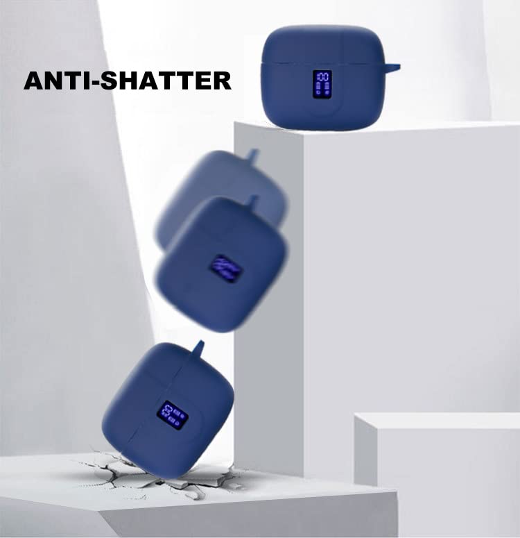 smaate Earbuds Case Compatible with TAGRY X08 Wireless Headphone, Silicon Protective Cover with Keychain, with Window for LED Display, Red - View 6 of 6