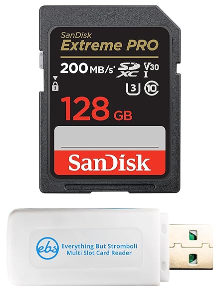 Everything But Stromboli SanDisk 128GB SD Extreme Pro for Sony Alpha a7 Series + MicroSDXC & Card Reader Bundle